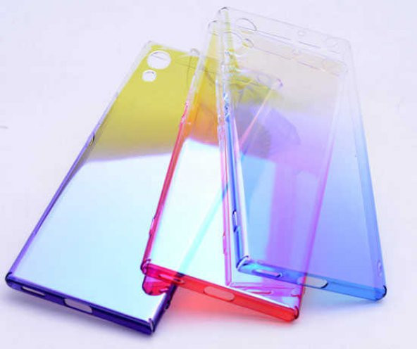 Sony Xperia XA1 Kılıf  Renkli Transparan Kapak - 5