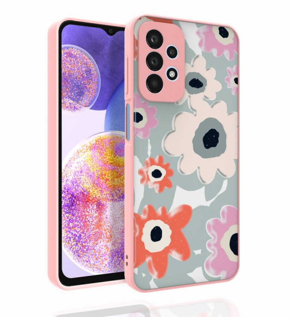 Galaxy A23 Kılıf Desenli Kamera Korumalı Parlak  Nora Kapak