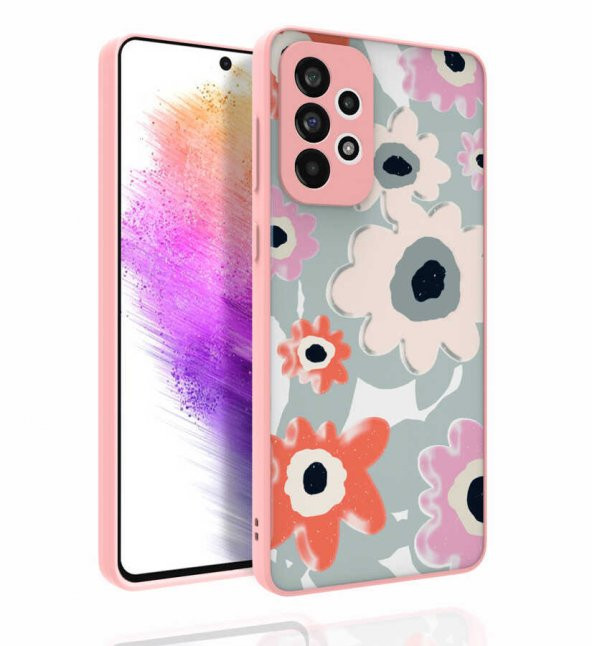 Galaxy A73 Kılıf Desenli Kamera Korumalı Parlak  Nora Kapak