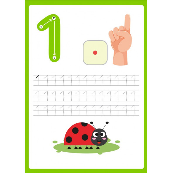 Okul Öncesi Çizgi-Sayı Çalışması YAZ-SİL Kitabı - 6