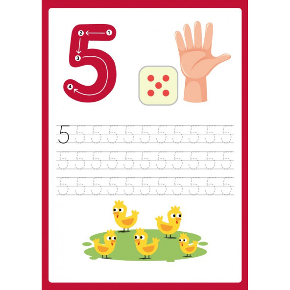 Okul Öncesi Çizgi-Sayı Çalışması YAZ-SİL Kitabı - 7