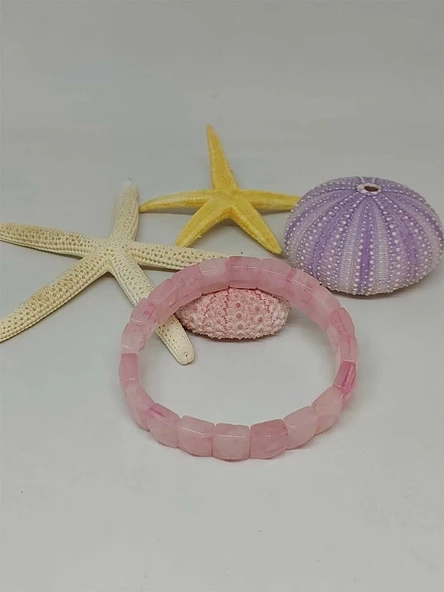 Pembe Kuvars Taşı Unisex Bileklik ürün görseli