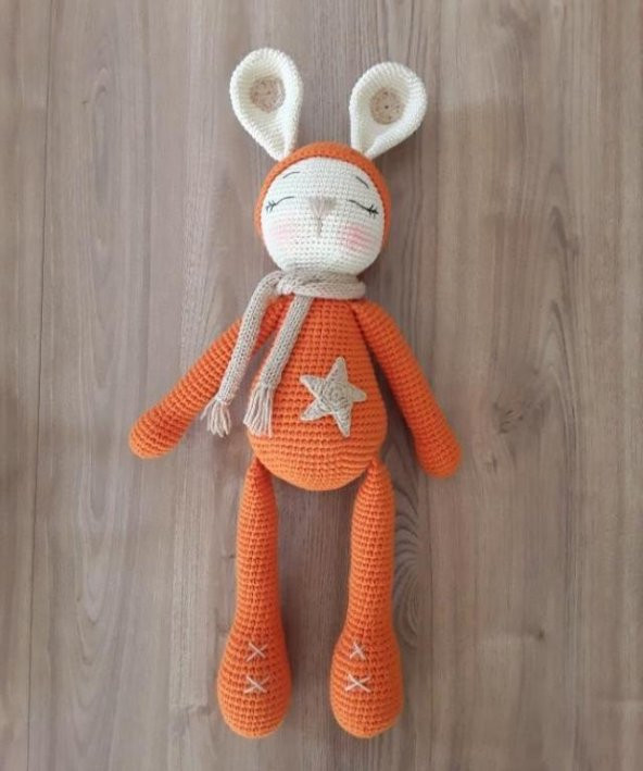 Uykucu Tavşan Uyku Arkadaşı Amigurumi Organik Oyuncak - 1