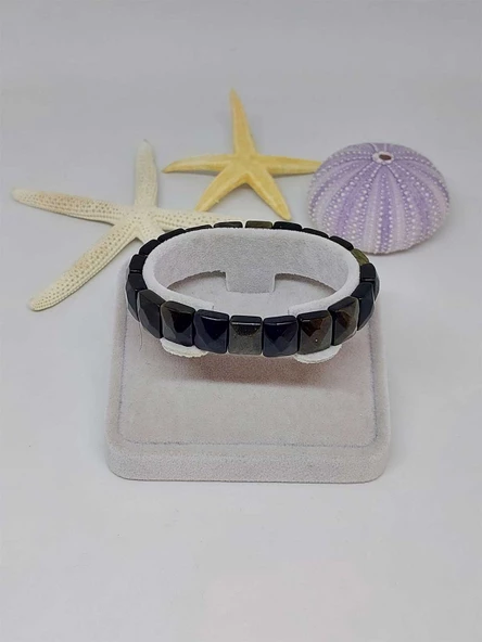 Golden Obsidyen Taşı Unisex Bileklik - Resim 2