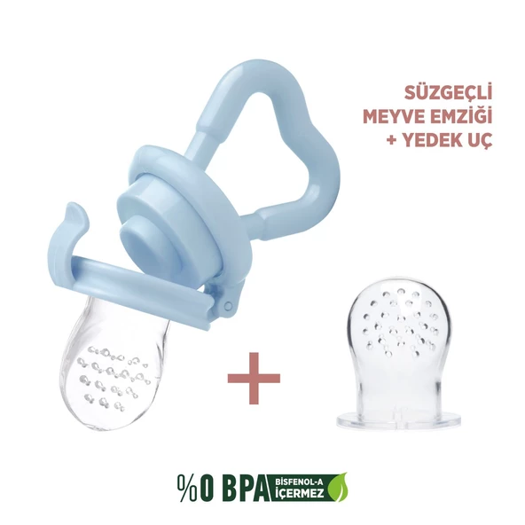 Meyve Süzgeci + Yedek Silikon Uç Süzgeçli Meyve Emziği Diş Kaşıyıcı - 3