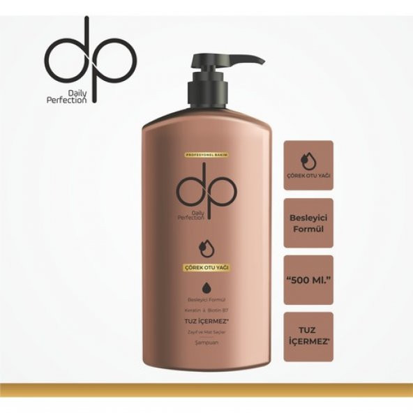 Dp Daily Perfection Çörek Otu Yağı Tuzsuz Şampuan 500 ml