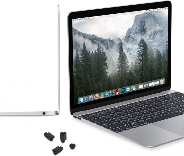 Macbook Pro Uyumlu Şarj ve Kablo Giriş Toz ve Kirden koruyan 9 Adet Silikon Kavuçuk Tıkaçları