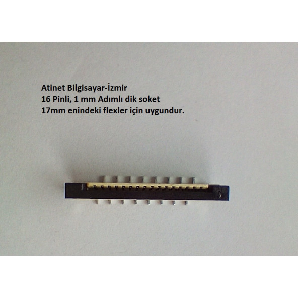 16 Pin 1Mm Adımlı Flex Soketi Flex Ffc Konnektörü 16-1-Dik