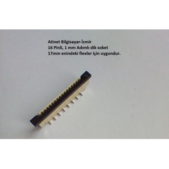 16 Pin 1Mm Adımlı Flex Soketi Flex Ffc Konnektörü 16-1-Dik - 2