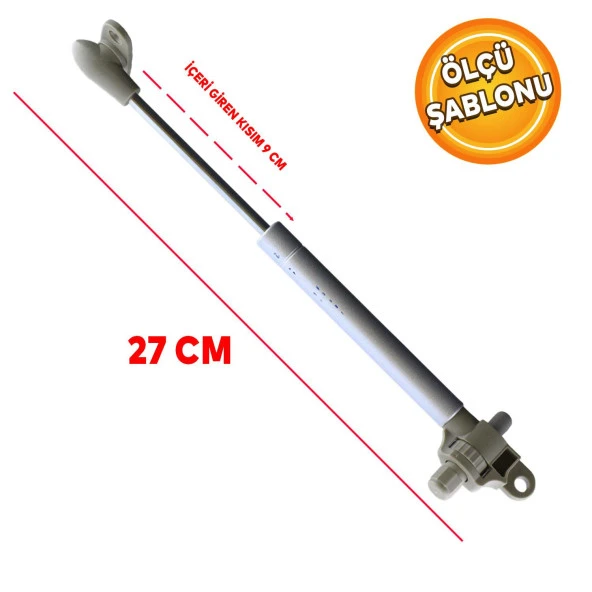 STD Dolap Amortisörü Gazlı Piston Kapak Hidroliği Fren Frenli Ayarlanabilir (27 cm 100 NT) - 2
