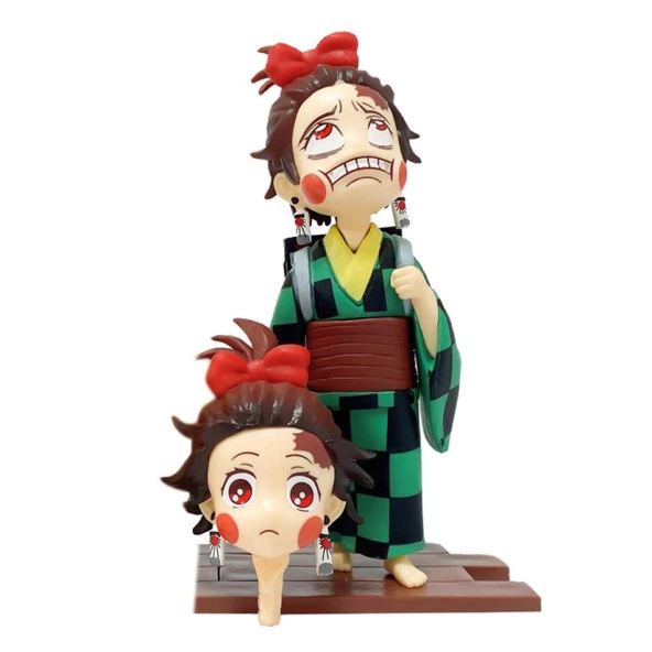 Anime Demon Slayer Tanjiro Değişim Kafa Eylem Karakter Figür Oyuncak Biblo 13 cm