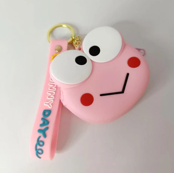 Anahtarlık Cüzdan Silikon Bozuk Para Cüzdan Kurbağa Çanta Araba Süsü Oyuncak - 2