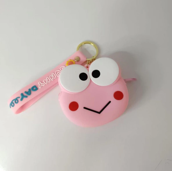 Anahtarlık Cüzdan Silikon Bozuk Para Cüzdan Kurbağa Çanta Araba Süsü Oyuncak - 3