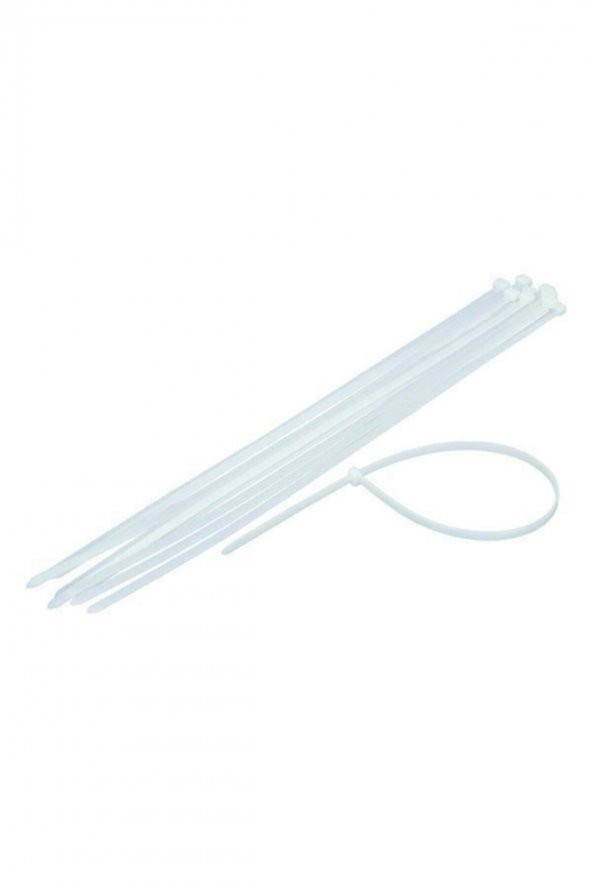 Kupa Beyaz Plastik Cırt Kelepçe 3,6x370 Mm. - 100 Adet