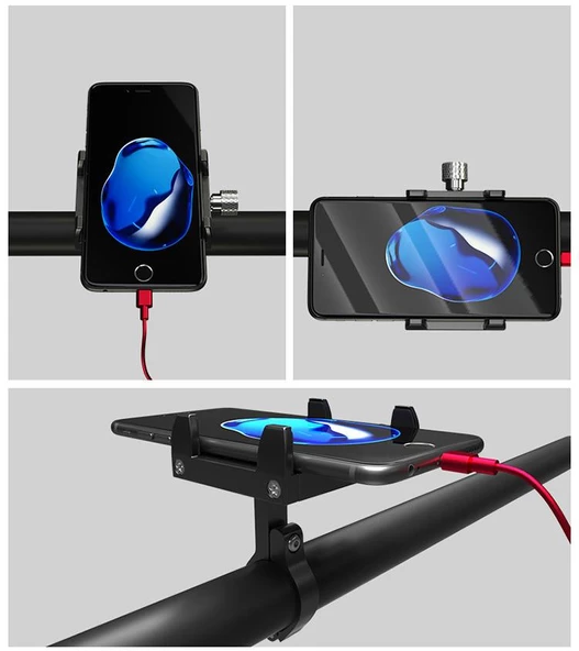 Coofbe Super Tutuş Metal Vidalı Motosiklet Tutucu Gidon Tutucu Bisiklet Tutucu Gidon Telefon Tutucu - 8