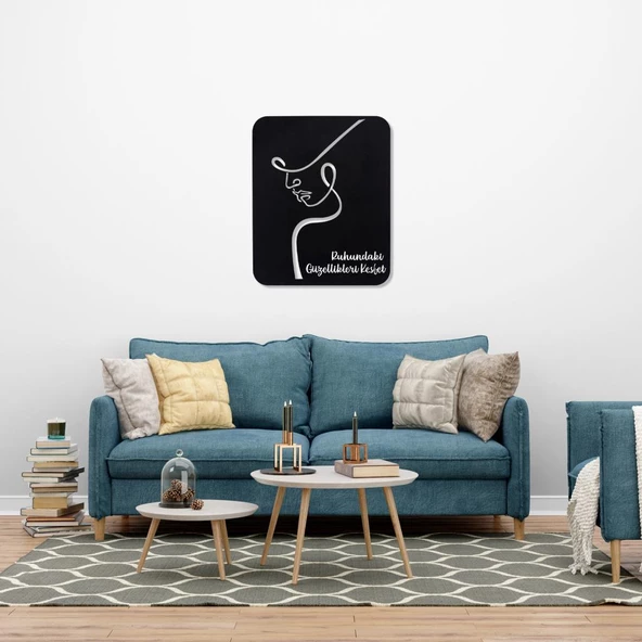Veraart Işıklı Kişiselleştirilebilir Kadın Temalı Tablo Perla Dekoratif Gece Lambası 40 cm - 3
