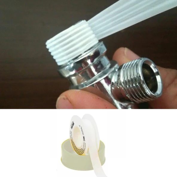 Teflon Sızdırmaz Yalıtım Bant Bandı Beyaz 12 mm x 10 Metre - 3