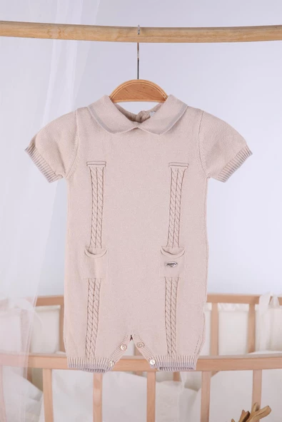 Kısa Kol Cepli Erkek Bebek Yazlık Triko Tulum 5503 - 6