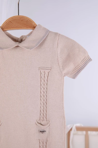 Kısa Kol Cepli Erkek Bebek Yazlık Triko Tulum 5503 - 7