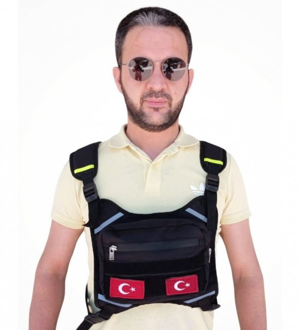 Motorcu Göğüs Çantası Reflektörlü Su Geçirmez Avcı Tüm Bedenlere Uyar