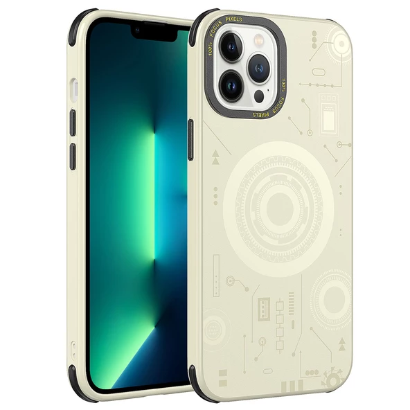 Apple iPhone 12 Pro Max Kılıf Zore Wireless Şarj Özellikli Desenli Hot Kılıf - 5