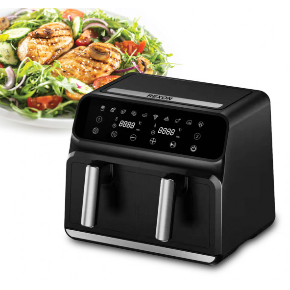 Rexon Dual -Cooker Air Fryer Siyah 4+4 8 Litre - 4