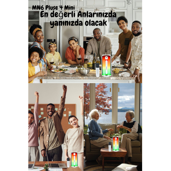 MN6 Pluse 5 Mikrofonlu Hoparlör/360 ledli Hoparlör/dekoratif Aydınlatma/led Işıklı Gece Lambası-mikrofonlu Hoparlör - 6