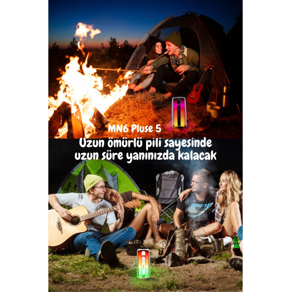 MN6 Pluse 5 Mikrofonlu Hoparlör/360 ledli Hoparlör/dekoratif Aydınlatma/led Işıklı Gece Lambası-mikrofonlu Hoparlör - 8