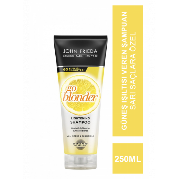 John Frieda Sheer Blonde Go Blonder Lightening Shampoo 250 ml Sarı Saçlara Özel Güneş Işıltısı Veren Şampuan
