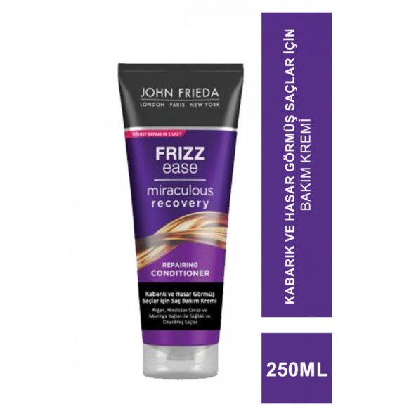 John Frieda Frizz Ease Miraculous Recovery Conditioner 250 ml Kabarık ve Hasar Görmüş Saçlar İçin Bakım Kremi