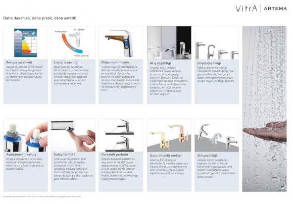 Vitra Memoria Gold Banyo Bataryası El Duşlu Mat Altın Renkli A4233433 - 6