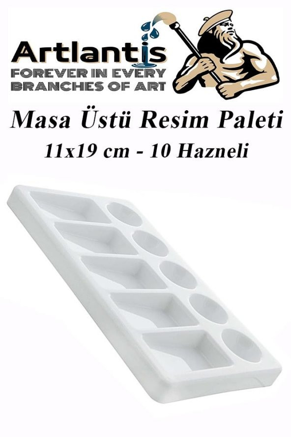 Masa Üstü Resim Paleti 1 Adet 10 Hazneli Boya Paleti 11x19 cm Sanatsal Boyalar İçin Palet Akrilik Boya Yağlı Boya Guaj Boya