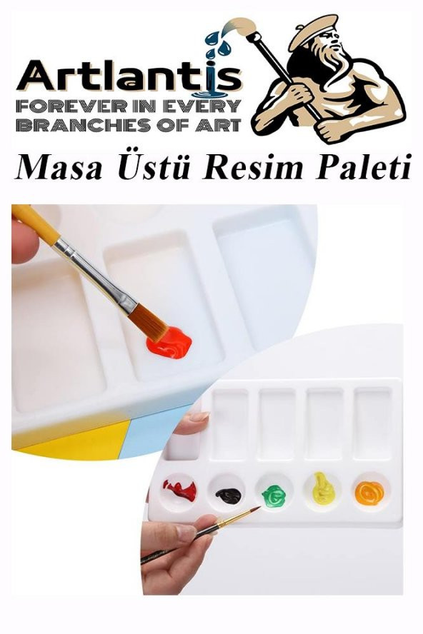 Masa Üstü Resim Paleti 1 Adet 10 Hazneli Boya Paleti 11x19 cm Sanatsal Boyalar İçin Palet Akrilik Boya Yağlı Boya Guaj Boya - 2