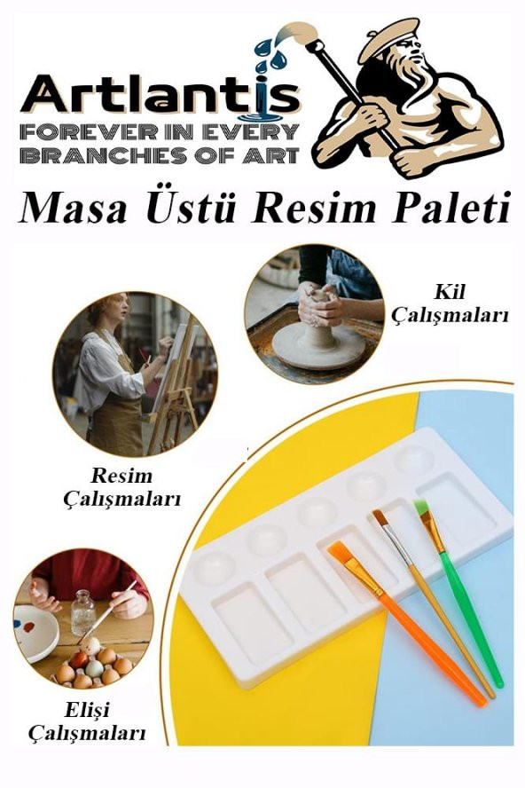 Masa Üstü Resim Paleti 1 Adet 10 Hazneli Boya Paleti 11x19 cm Sanatsal Boyalar İçin Palet Akrilik Boya Yağlı Boya Guaj Boya - 3