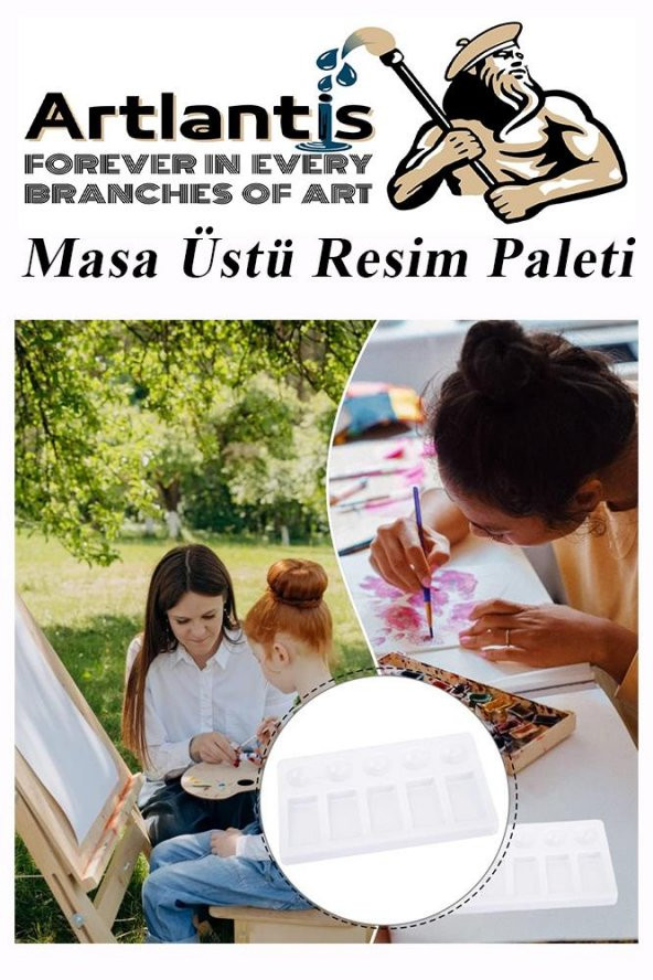 Masa Üstü Resim Paleti 1 Adet 10 Hazneli Boya Paleti 11x19 cm Sanatsal Boyalar İçin Palet Akrilik Boya Yağlı Boya Guaj Boya - 5