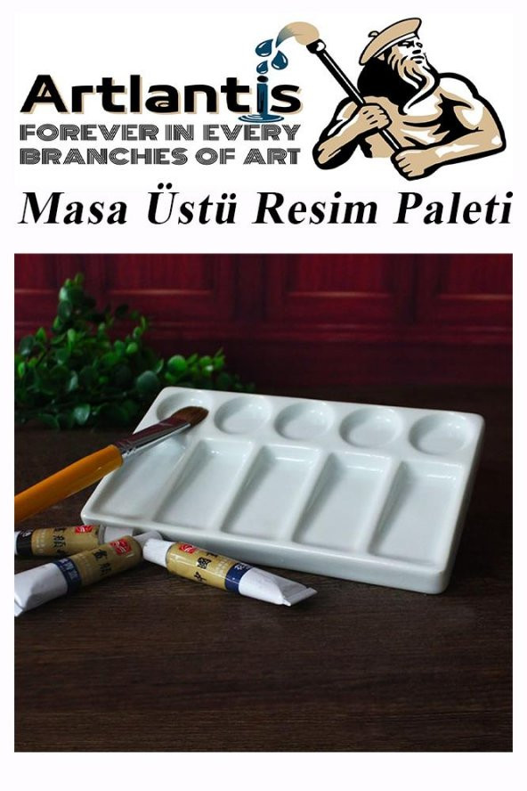 Masa Üstü Resim Paleti 1 Adet 10 Hazneli Boya Paleti 11x19 cm Sanatsal Boyalar İçin Palet Akrilik Boya Yağlı Boya Guaj Boya - 6
