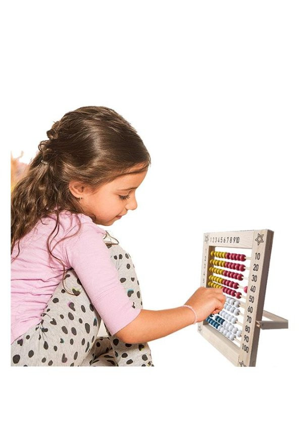 Ahşap Mishap 1 Adet Naturel Sayı Sayma Boncuğu Lüks Ahşap Abaküs Okul Öncesi 1. Sınıflar İçin - 3