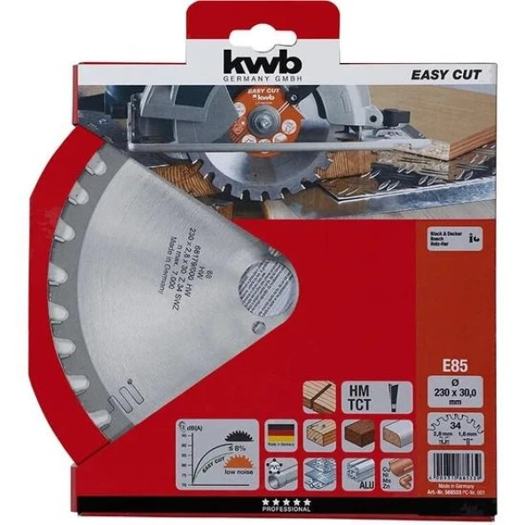 Kwb Tepsi Testere 230 X 30Mm 34 Diş E85 588533