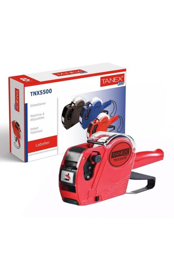 Etiket Makinesi Kırmızı 1 Adet Fiyat Etiket Makinası 8 Haneli Yedek Kartuşlu Mağaza Dükkan Market İçin İdeal - 5