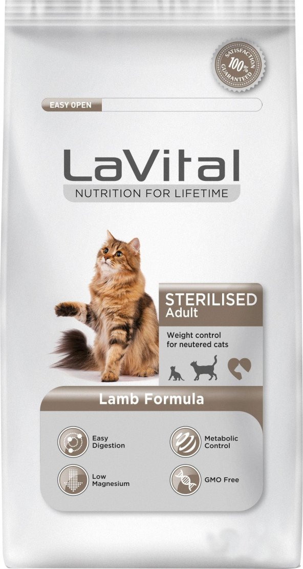 LaVital Kuzu Etli Kısırlaştırılmış Yetişkin Kedi Maması 12 Kg