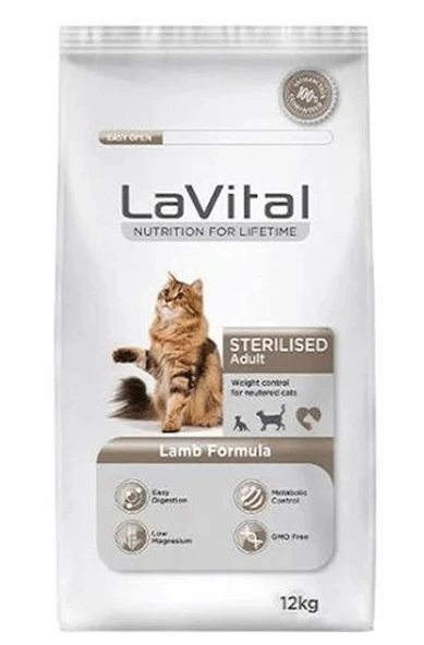 LaVital Kuzu Etli Kısırlaştırılmış Yetişkin Kedi Maması 12 Kg - 1