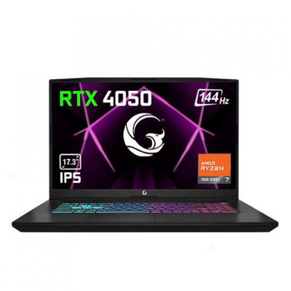 Game Garaj Slayer R5XL-4050 C2 AMD Ryzen 5 7535HS 32GB RAM 1TB SSD RTX4050 17.3" FHD IPS 144Hz FreeDOS Dizüstü Bilgisayar + Çanta