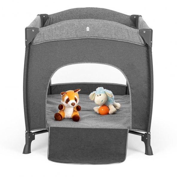 Gulz Elite Dönenceli Sallanır Oyun Parkı Bebek Beşik 70x120 Cm + Viscotech Yatak Dark Gray - 6