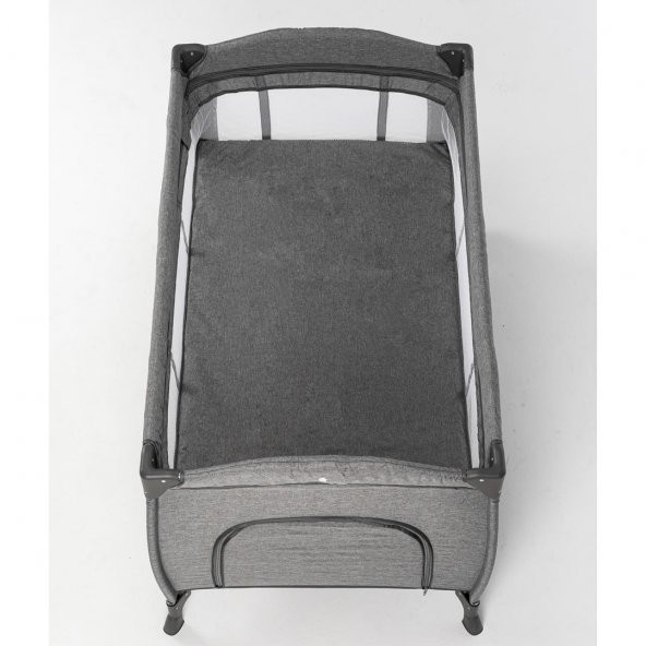 Gulz Elite Dönenceli Sallanır Oyun Parkı Bebek Beşik 70x120 Cm + Viscotech Yatak Dark Gray - 8