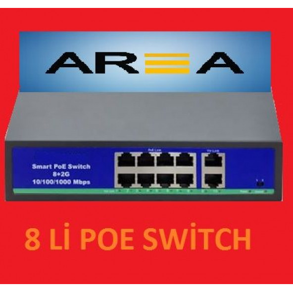 8 PORT GİGABİT SWITCH HUB +POE AREA