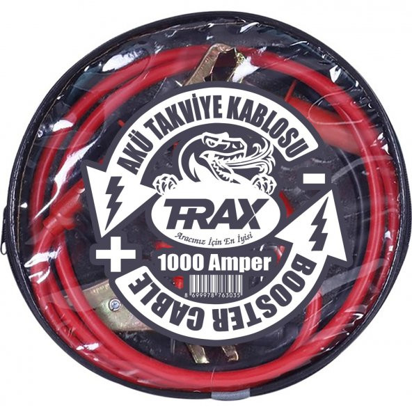 T-RAX Akü Takviye Kablosu Çantalı Araç Oto Kalın Kaliteli Kablo 1000 Amper 1000akütakviye