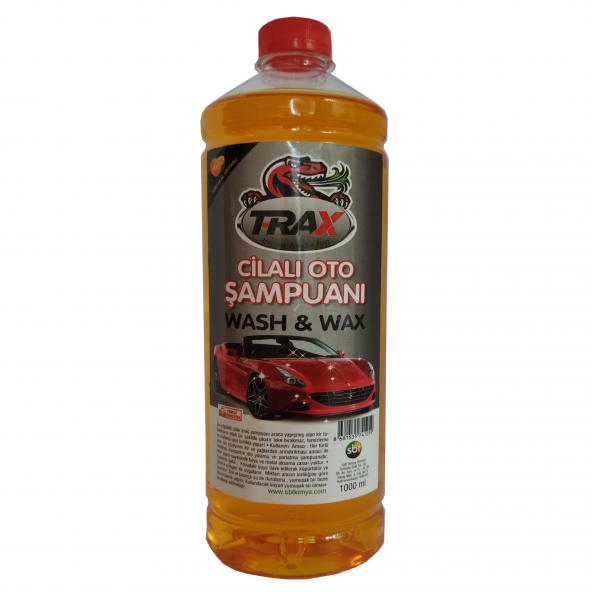TRAX Oto Şampuanı Araba Cilalı Süper Kalite Etkili Temizlik 1 Litre