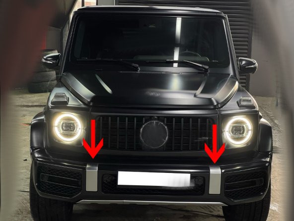 MERCEDES W464 G63 AMG ÖN TAMPON TRİM KAPLAMA SETİ GRİ - 3
