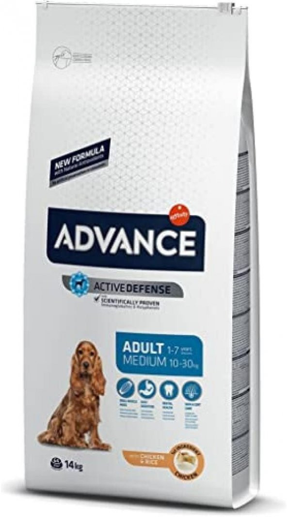 Advance Medium Adult Chicken Tavuklu Orta Irk Yetişkin Köpek Maması 14 KG