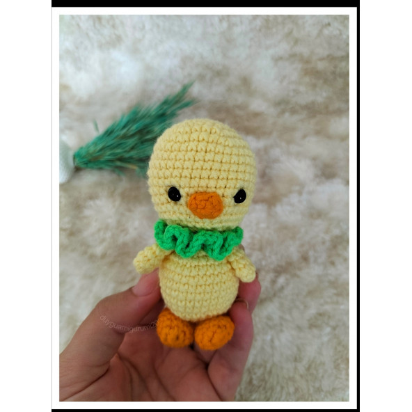 Amigurumi sevimli civciv anahtarlık aksesuar hediyelik Oyuncak minik hayvanlar